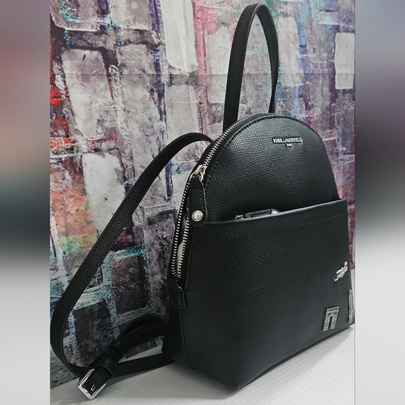 Karl Lagerfeld Black Backpack NWT - Picture 2 of 11